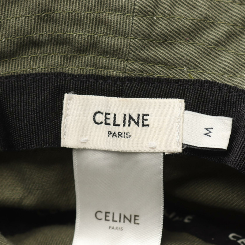 CELINE Triomphe 卡其色帆布帽，二手女款-3