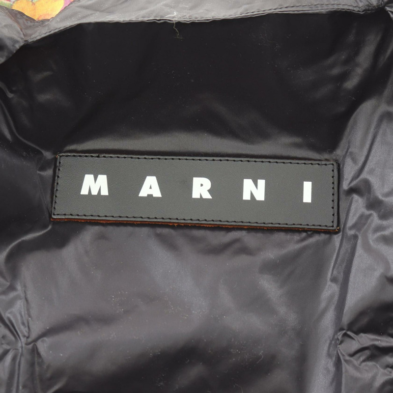 MARNI MARKET 環保手提包 SHMH0024Q0 尼龍 黑色多色 二手 女款 標誌-3