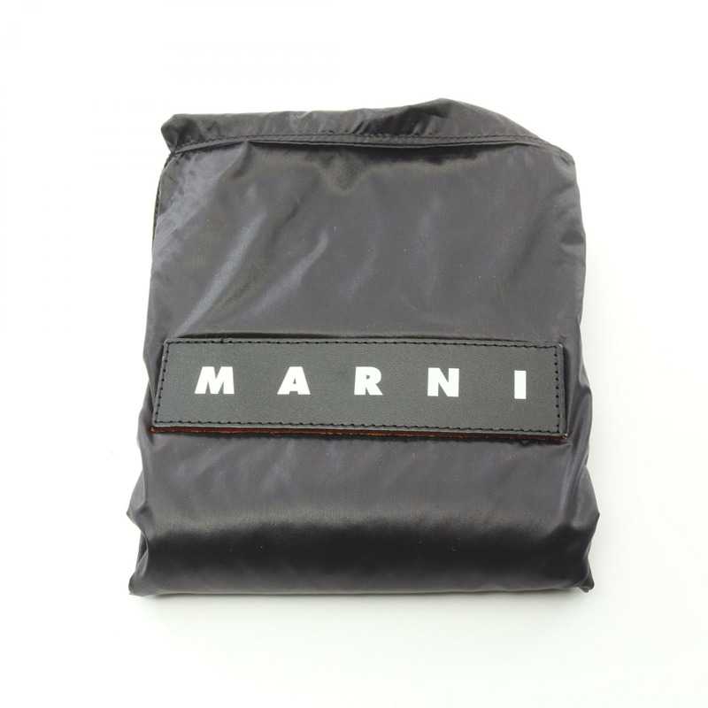 MARNI MARKET 環保手提包 SHMH0024Q0 尼龍 黑色多色 二手 女款 標誌-6