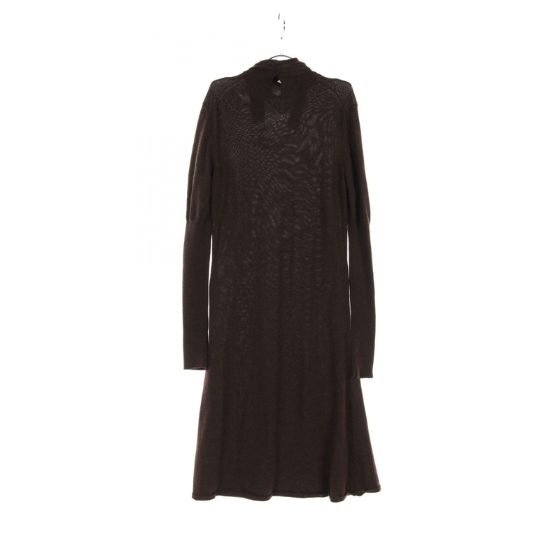 愛馬仕 Chaine Dunkel 連身裙，真絲羊絨材質，棕色，二手女款，38 碼-1