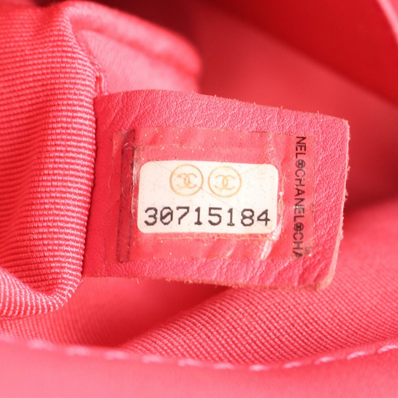 香奈兒 (CHANEL) 絎縫鏈條肩背包，粉紅色皮革，二手，女士金色五金斜挎包，CC-4