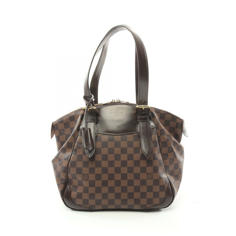 路易威登 Verona 中型單肩包 N41118 Damier 帆布皮革 Ebene 二手