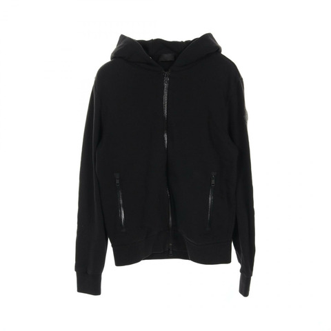 MONCLER 標誌針刺連帽衫 8G78500 棉黑色二手男款