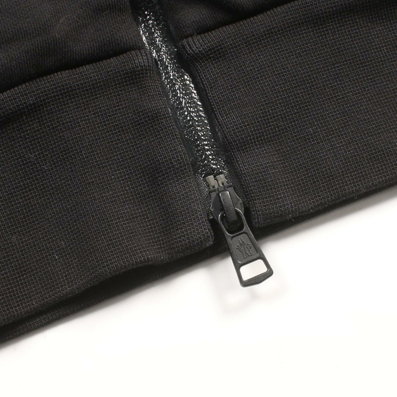 MONCLER 標誌針刺連帽衫 8G78500 棉黑色二手男款-7