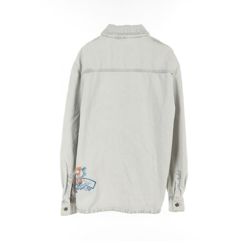 OFF-WHITE GRAFFITI EMB DENIM 牛仔夾克 OMYD048S23DEN001 棉 藍色 二手男裝-1