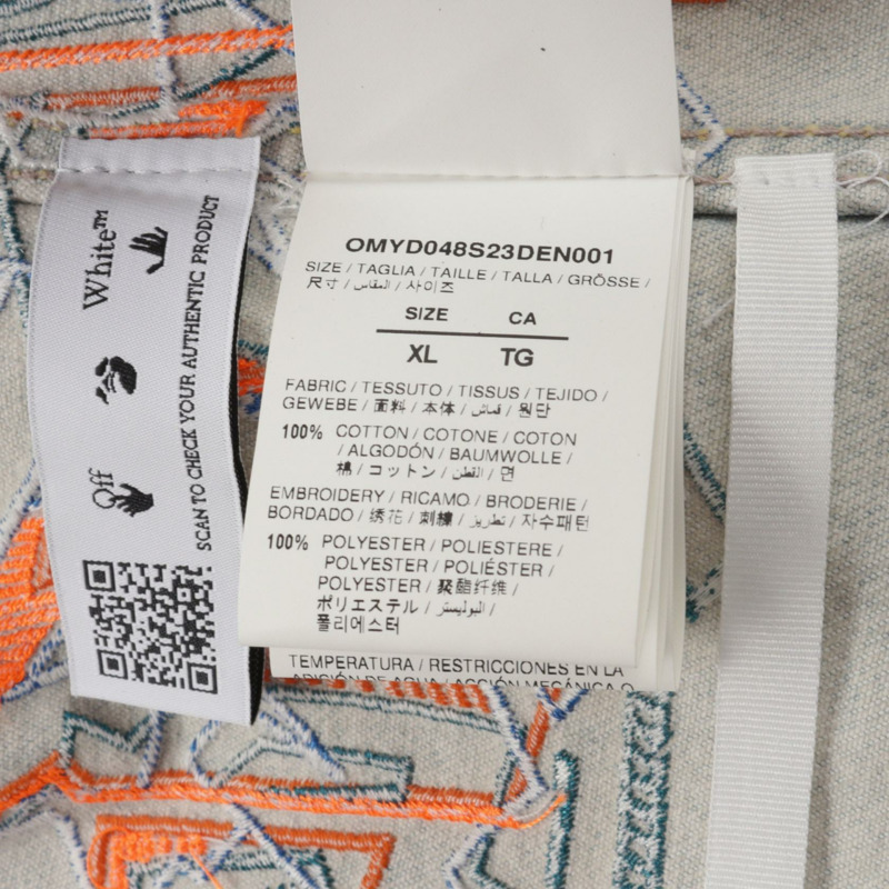 OFF-WHITE GRAFFITI EMB DENIM 牛仔夾克 OMYD048S23DEN001 棉 藍色 二手男裝-3