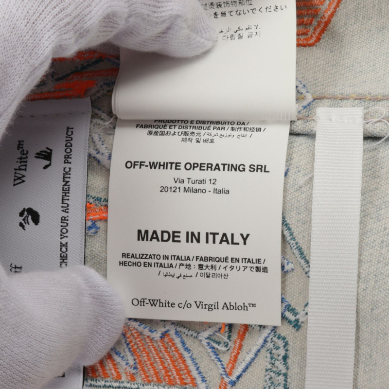 OFF-WHITE GRAFFITI EMB DENIM 牛仔夾克 OMYD048S23DEN001 棉 藍色 二手男裝-5