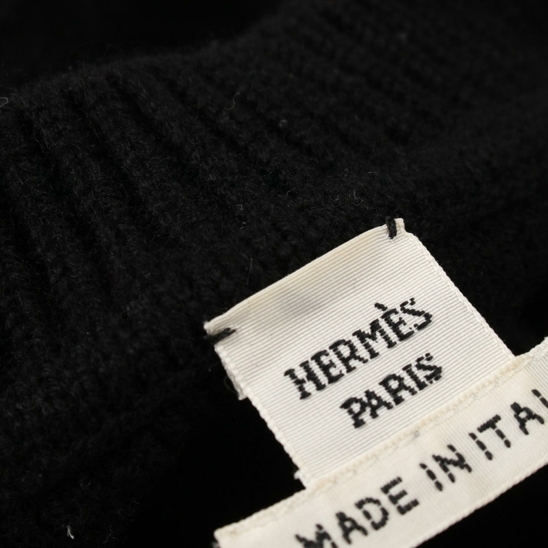 HERMES 洋裝 #34 V 領 2H2509D6 羊毛羊絨黑色二手-4