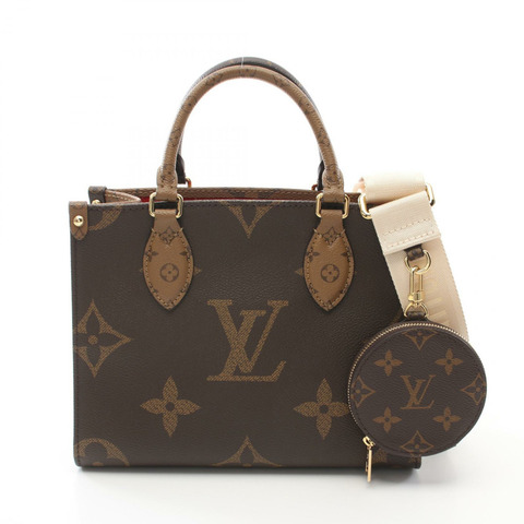LOUIS VUITTON On the Go PM 兩用手提包 M46373 Monogram Giant 帆布棕色二手
