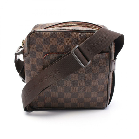 LOUIS VUITTON Olaf PM 單肩包 N41442 Damier 帆布皮革 Ebene 二手女式