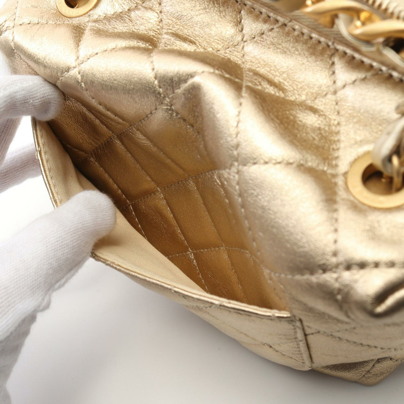 香奈兒 (CHANEL) 絎縫兩用手提單肩包 AS3229 皮革 金色 二手 女士 GHW CC-7