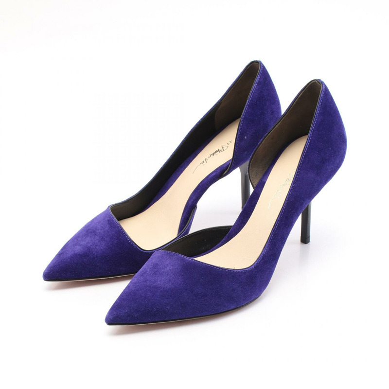 3.1 Phillip Lim 女高跟鞋 SHP6-T040CFU 絨面革藍 二手-0