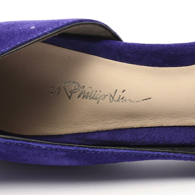 3.1 Phillip Lim 女高跟鞋 SHP6-T040CFU 絨面革藍 二手-4