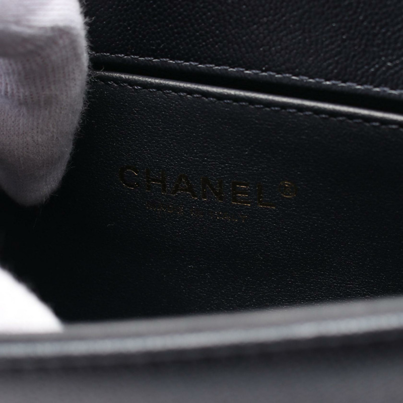 香奈兒 Boy Chanel 雙向鏈條單背包 AS3018 皮革 海軍藍 二手 女士 金色五金 CC-3