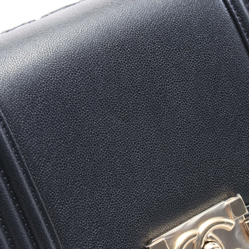 香奈兒 Boy Chanel 雙向鏈條單背包 AS3018 皮革 海軍藍 二手 女士 金色五金 CC-5