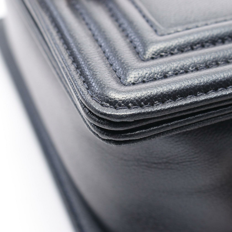 香奈兒 Boy Chanel 雙向鏈條單背包 AS3018 皮革 海軍藍 二手 女士 金色五金 CC-6