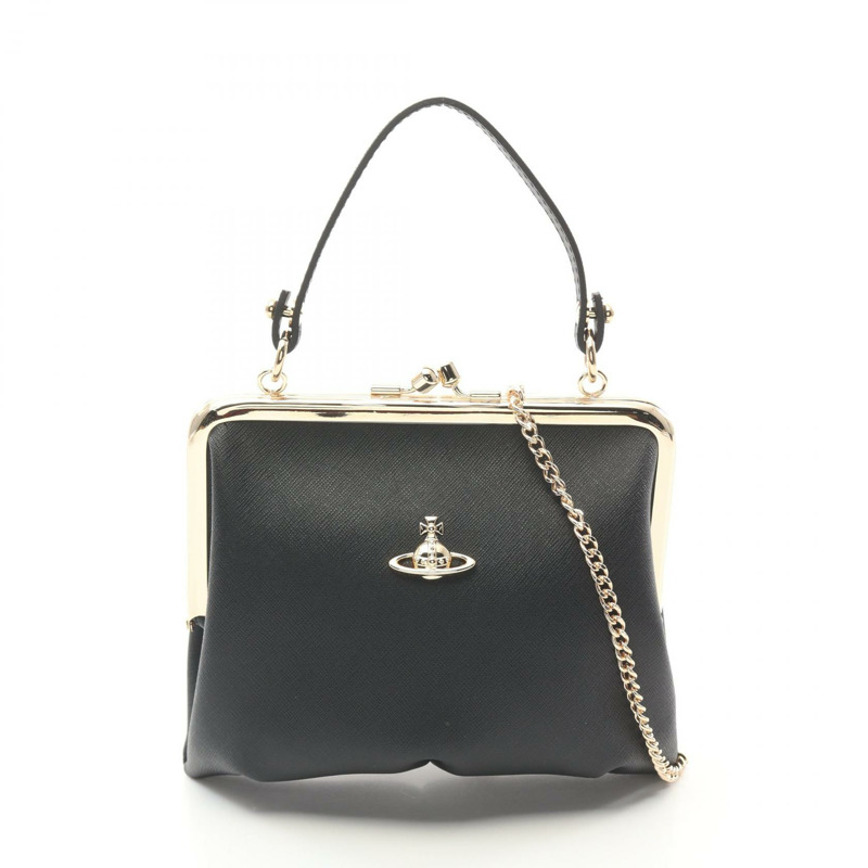 Vivienne Westwood 紅標系列 Granny Frame 手提包 4304007MUS000BN401 黑色-0