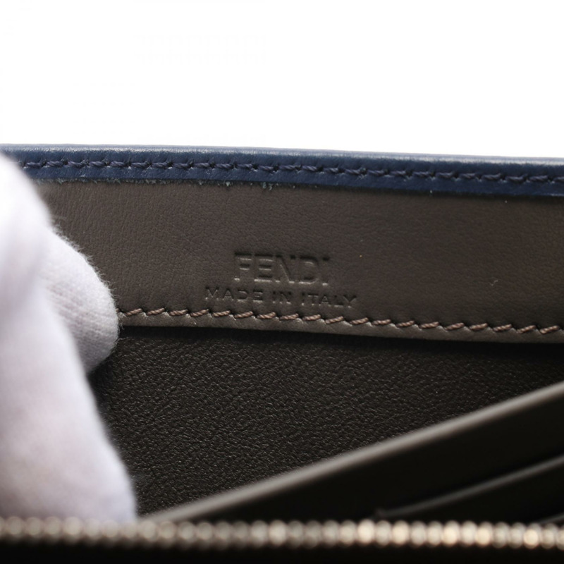 FENDI Peekaboo 雙折皮夾 8M0427 皮革 藍色 二手 女式-3