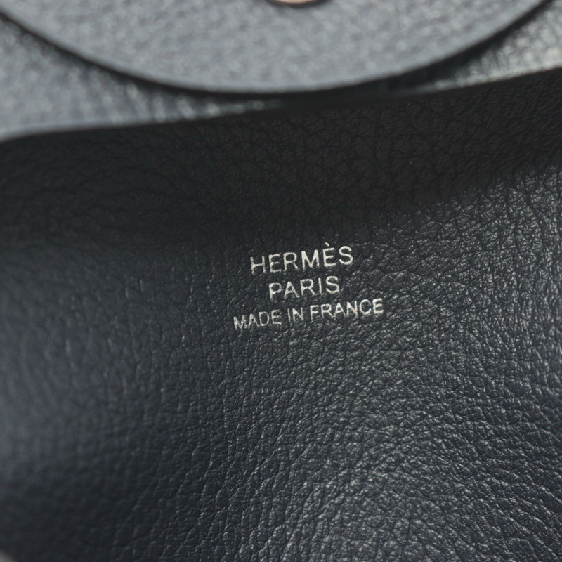 HERMES Bastia 零錢包 B Evercolor 皮革藍色 nuit 二手 SHW-3