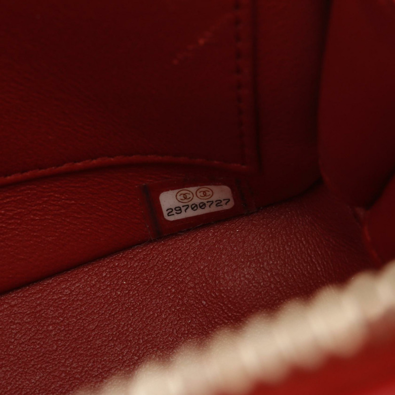 CHANEL Trendy CC 頂部手柄 2way 肩包 羔羊皮 紅色 二手 GHW-4