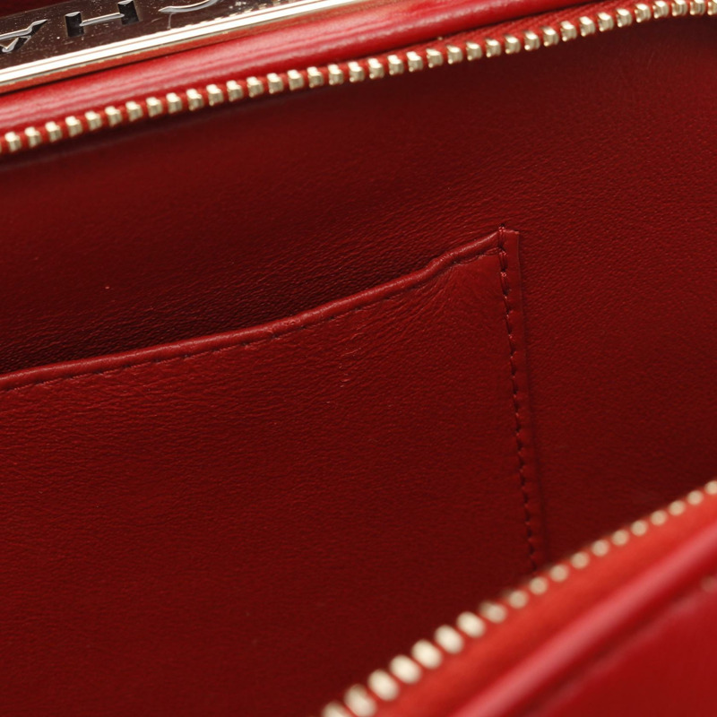 CHANEL Trendy CC 頂部手柄 2way 肩包 羔羊皮 紅色 二手 GHW-8