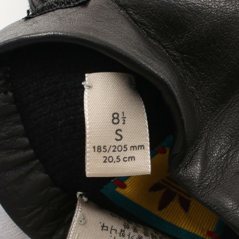 GUCCI adidas 三葉草手套 22cm 皮革 黑色 二手 男款-7