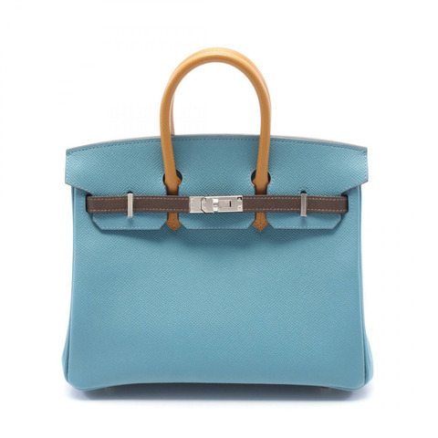HERMES Birkin 25三色新藍Jean Sesame Ecorce手袋084680CK Taurillon Clemence Taurillon Clemence Blue Bro
