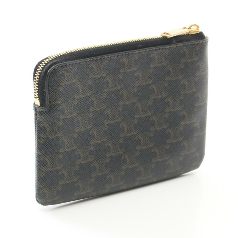 CELINE Triomphe 零錢包 10C662CA2 PVC 塗層帆布 棕色 二手 女士-1