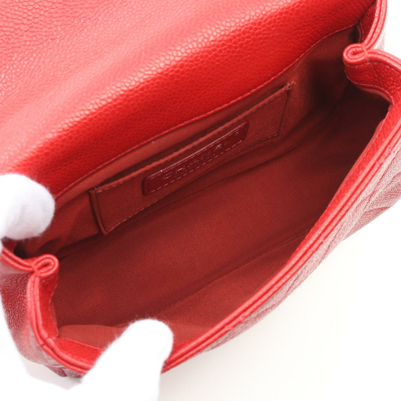 香奈兒 (CHANEL) 菱格紋鏈條肩背包，紅色，二手，女士 CC-2