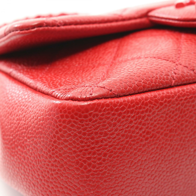 香奈兒 (CHANEL) 菱格紋鏈條肩背包，紅色，二手，女士 CC-5