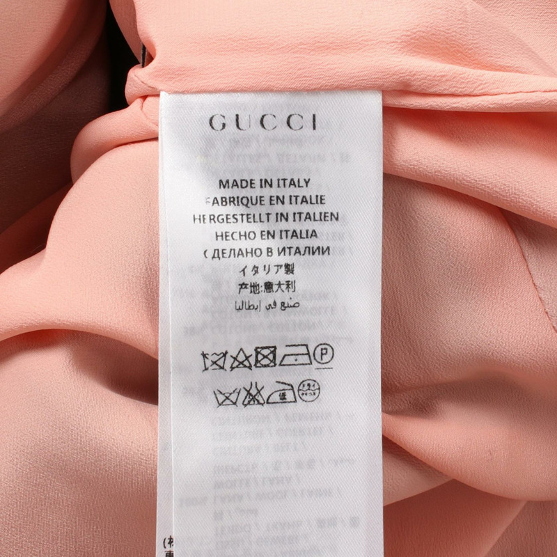 GUCCI 羅緞織帶領結，搭配珍珠紐扣，其他款式外套 448610 羊毛 黑色 二手 女款-3