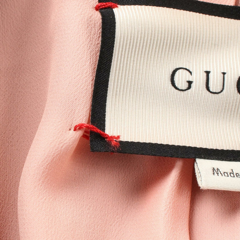 GUCCI 羅緞織帶領結，搭配珍珠紐扣，其他款式外套 448610 羊毛 黑色 二手 女款-7