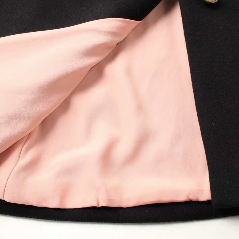 GUCCI 羅緞織帶領結，搭配珍珠紐扣，其他款式外套 448610 羊毛 黑色 二手 女款-10