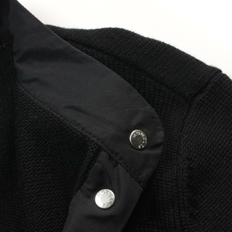 MONCLER 開襟衫 9B00007 羊毛 黑色 二手 女款-6