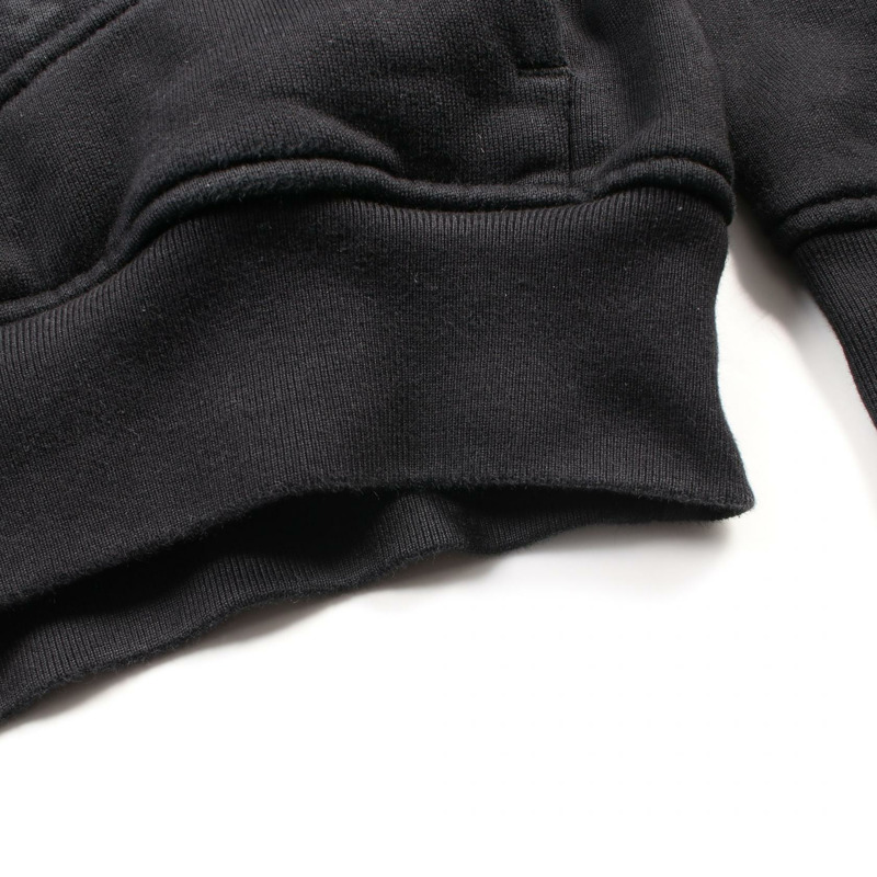 LOUIS VUITTON 字母圓形剪裁連帽衫 RM211Q RLE 棉黑色二手男款 XL-5