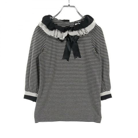 CHANEL T恤衫上衣 P34294K00963 棉質尼龍黑白二手女款 34 碼