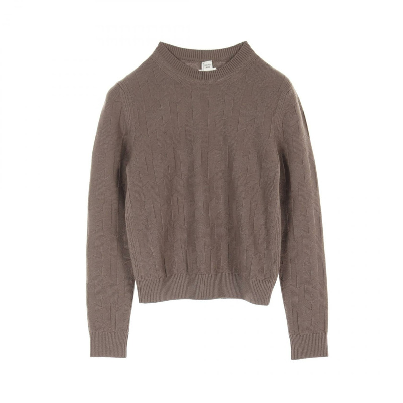 愛馬仕 H 字樣針織毛衣 #36 3H2617D4 羊毛棕色 二手-0