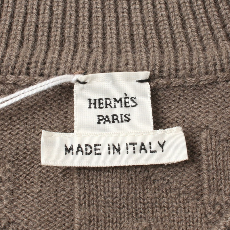 愛馬仕 H 字樣針織毛衣 #36 3H2617D4 羊毛棕色 二手-2