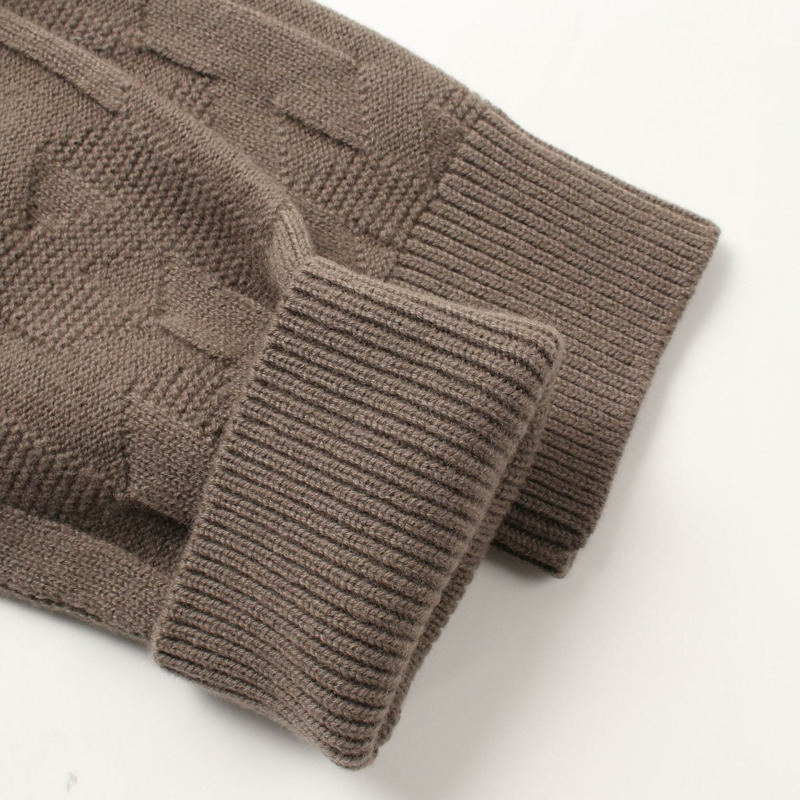 愛馬仕 H 字樣針織毛衣 #36 3H2617D4 羊毛棕色 二手-4