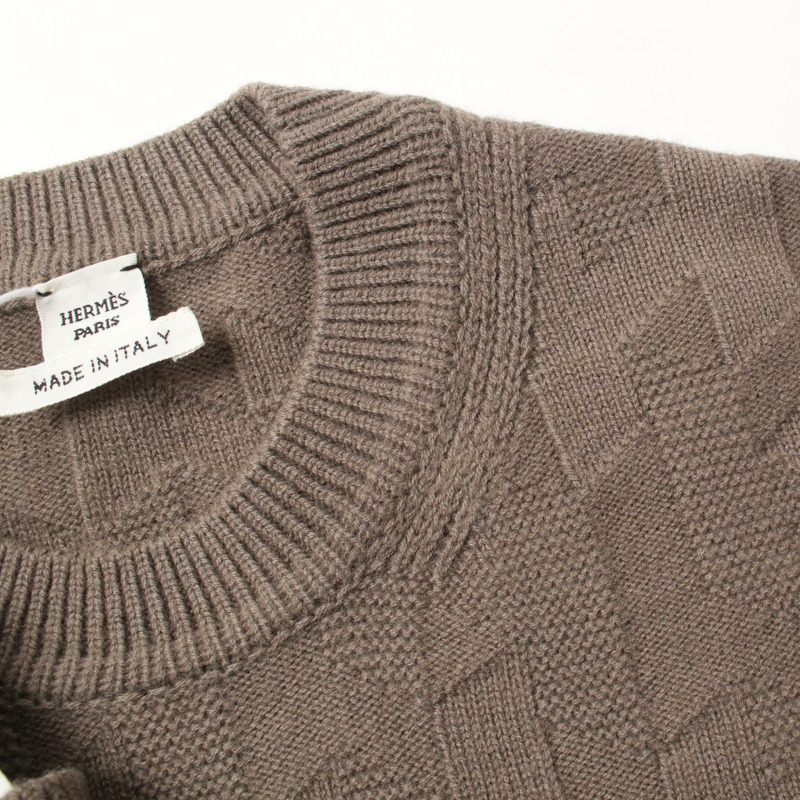 愛馬仕 H 字樣針織毛衣 #36 3H2617D4 羊毛棕色 二手-5