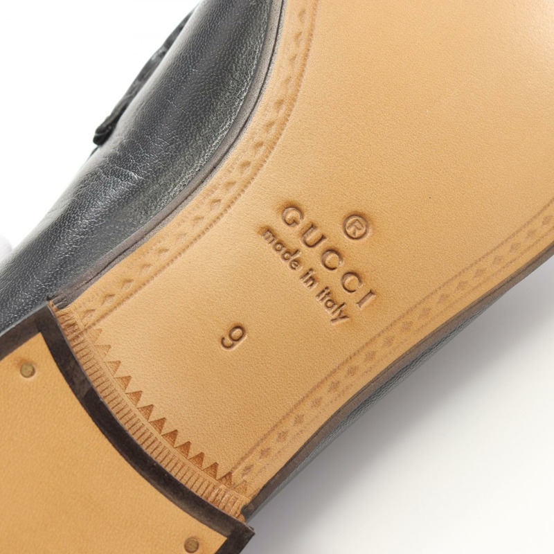 GUCCI 馬銜扣樂福鞋 皮革布料 黑色 綠色 多色 二手 男士-5