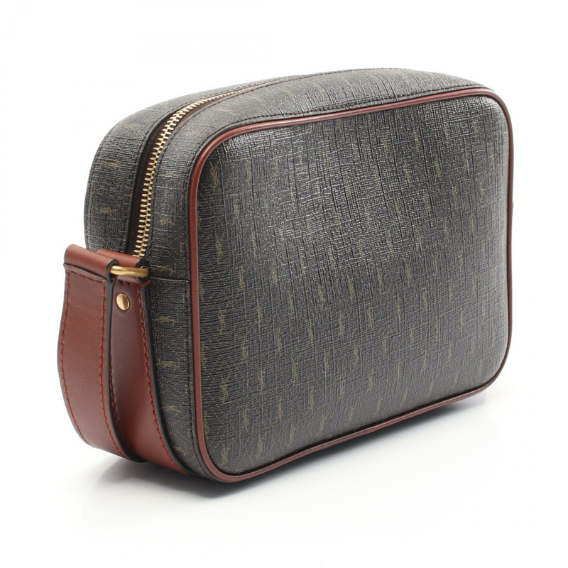 SAINT LAURENT Monogram 相機單肩包 669957 帆布皮革棕色二手-1