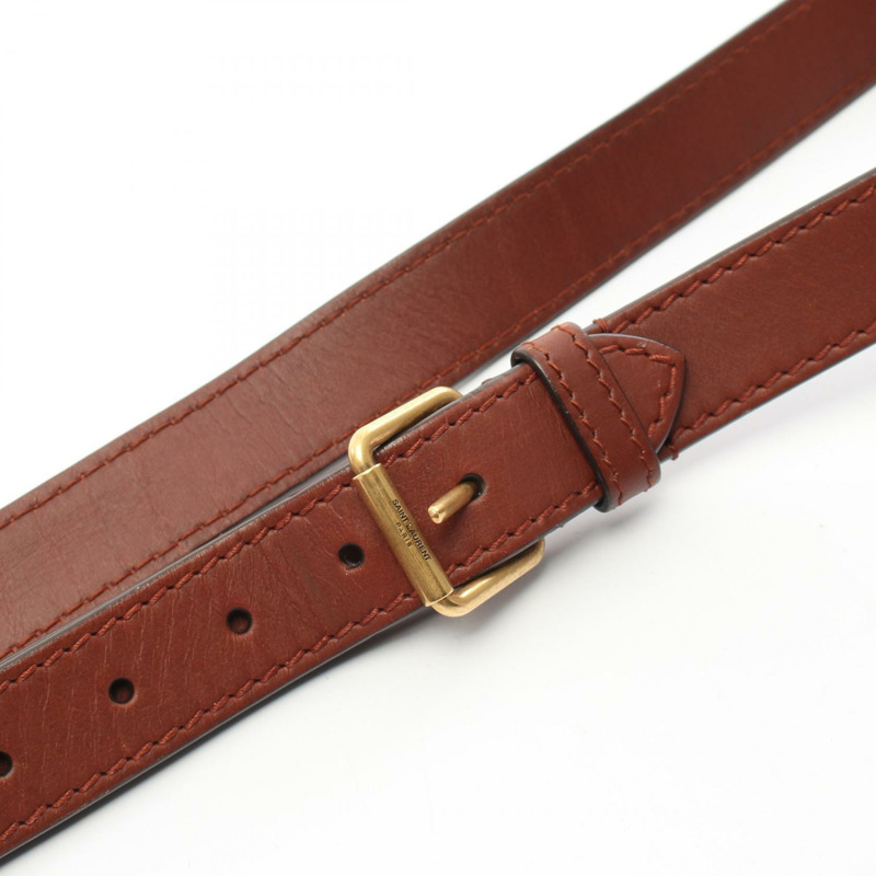 SAINT LAURENT Monogram 相機單肩包 669957 帆布皮革棕色二手-5