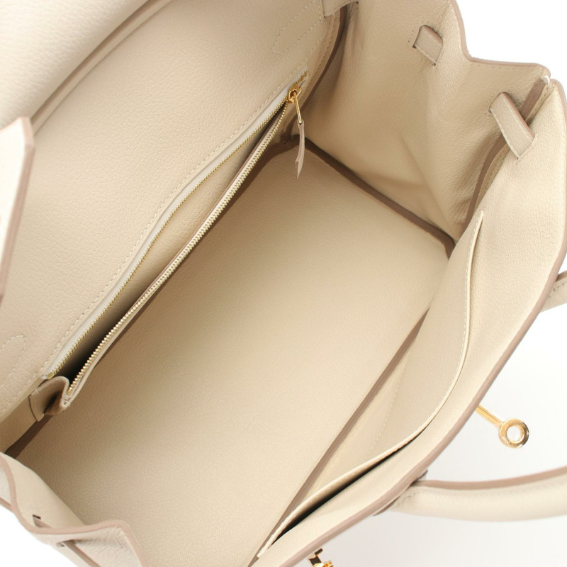 HERMES Birkin 30 手提包 W Togo 皮革 craie 二手 GHW-2