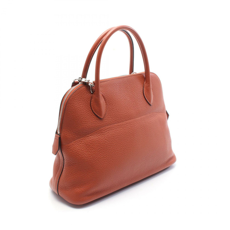 HERMES Bolide31 兩用單肩包 Clemence 皮革 棕色 二手 X SHW 女士-1