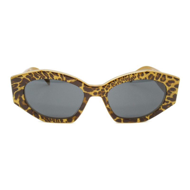 CELINE 太陽眼鏡 40238U47A 醋酸纖維棕色豹紋/深灰色 新款 女士-0