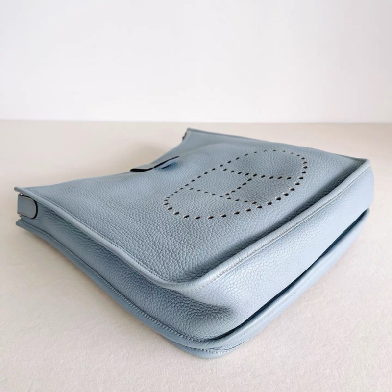 98新 Hermes愛馬仕 亞麻藍伊芙琳evelyne 31，-5