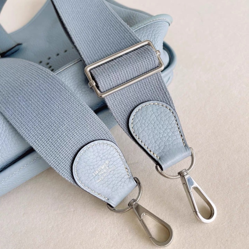 98新 Hermes愛馬仕 亞麻藍伊芙琳evelyne 31，-7