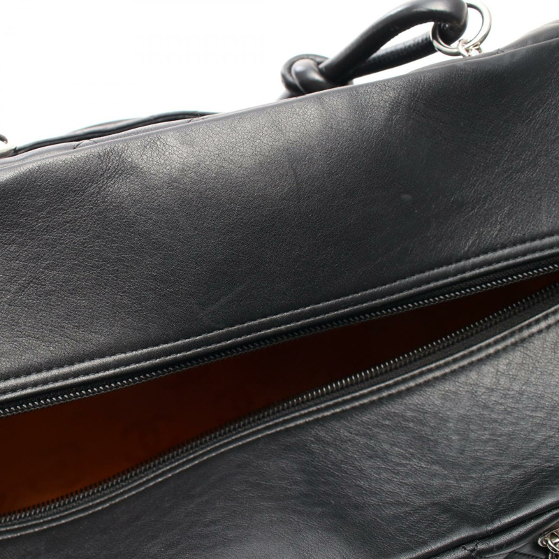 CHANEL Cambon 系列 手提保齡球包 皮革 黑色 灰色 二手 SHW-6