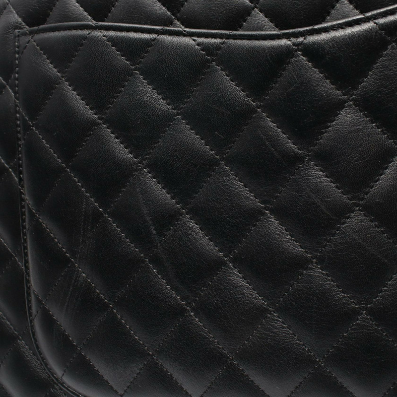 CHANEL Cambon 系列 手提保齡球包 皮革 黑色 灰色 二手 SHW-7